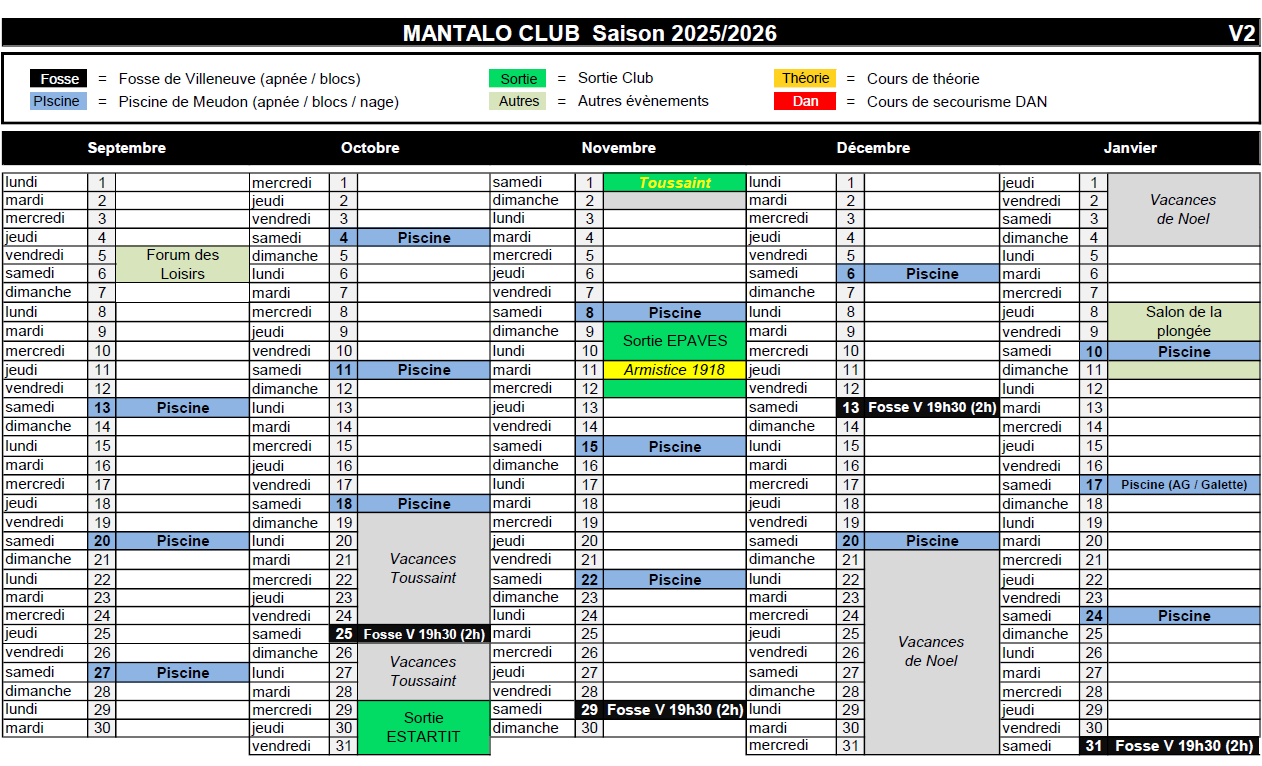 Planning Mantalo Club 2025-2026 - Page 1